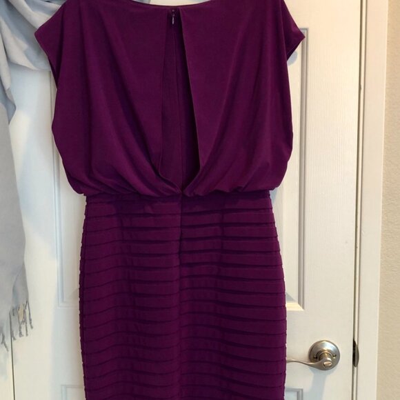 Adrianna Papell Purple Blouson Sleeveless Dress - Picture 3 of 14